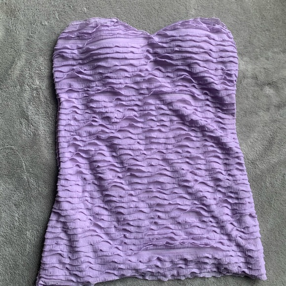 Charlotte Russe Tops - Cute Strapless Violet Ruffled Top